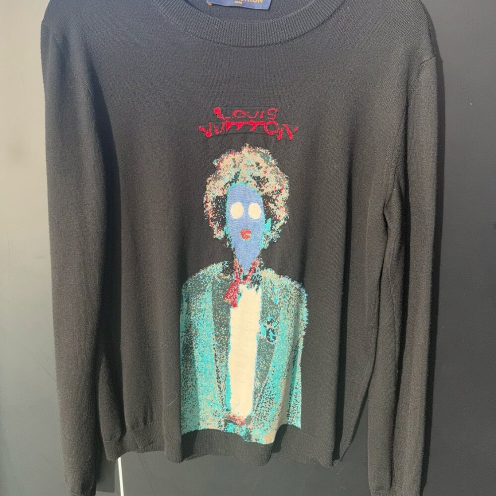 Louis Vuitton LV Neon Working Man Crewneck, FW21, Black, Large